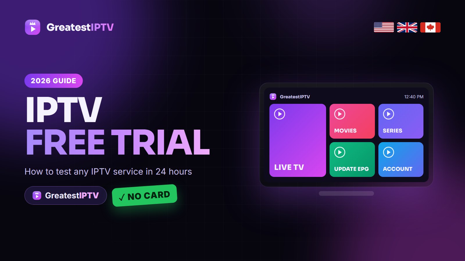 IPTV free trial 2026 guide by GreatestIPTV